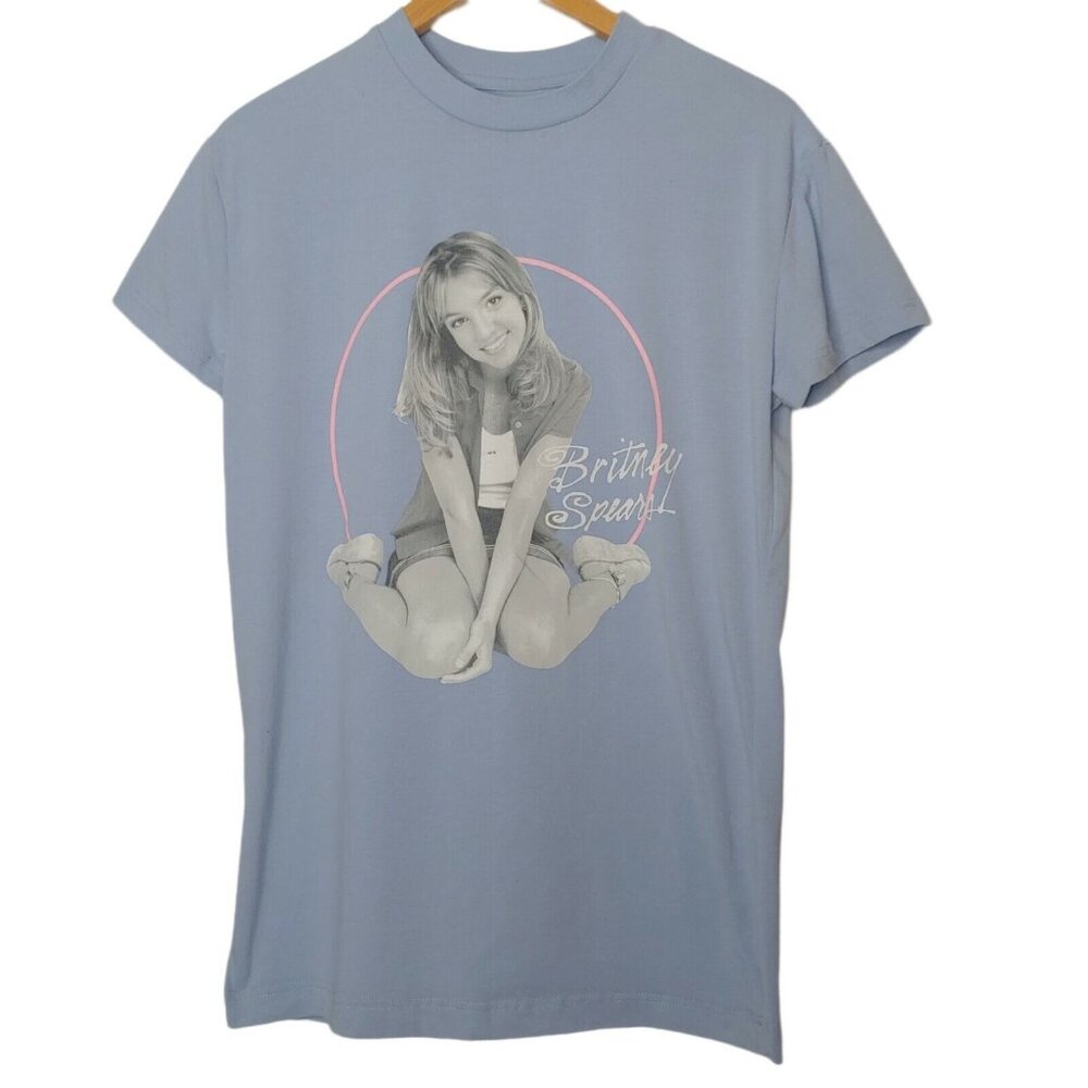 Britney Spears Small Sleepshirt T Shirt Short Light Blue Short Sleeve Juniors